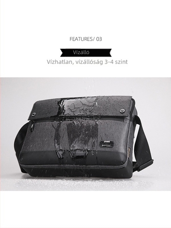 Férfi crossbody táska Oxford anyagból, városi minimalist stílus, vízlepergető és kopásálló, egyszínű dizájn, poliészter bélés