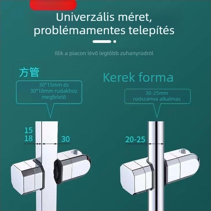 Junzhou Fúrás nélküli zuhanyrúd, állítható zuhanyfej-tartóval, ABS, modell Jz
