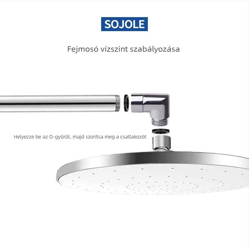 Zuhanyszög-állító adapter, 135° könyök, cinkötvözet, elektroplakálás, forgó csatlakozás, hőmérséklet-szabályozás