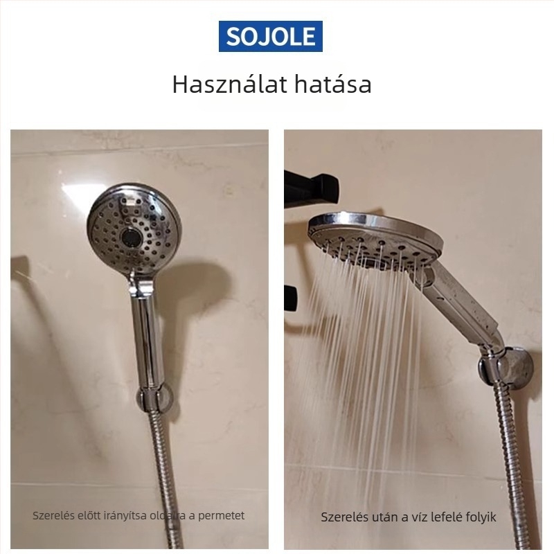Zuhanyszög-állító adapter, 135° könyök, cinkötvözet, elektroplakálás, forgó csatlakozás, hőmérséklet-szabályozás