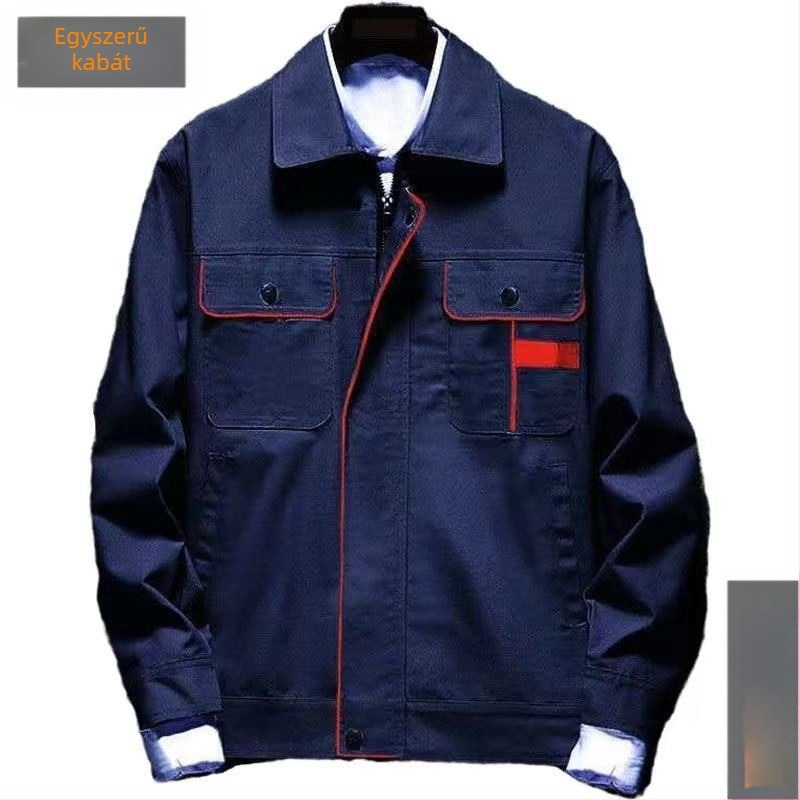 Férfi munkaruha szett poliészter anyagból, esős napokra tavasszal, listázva 2020 őszén