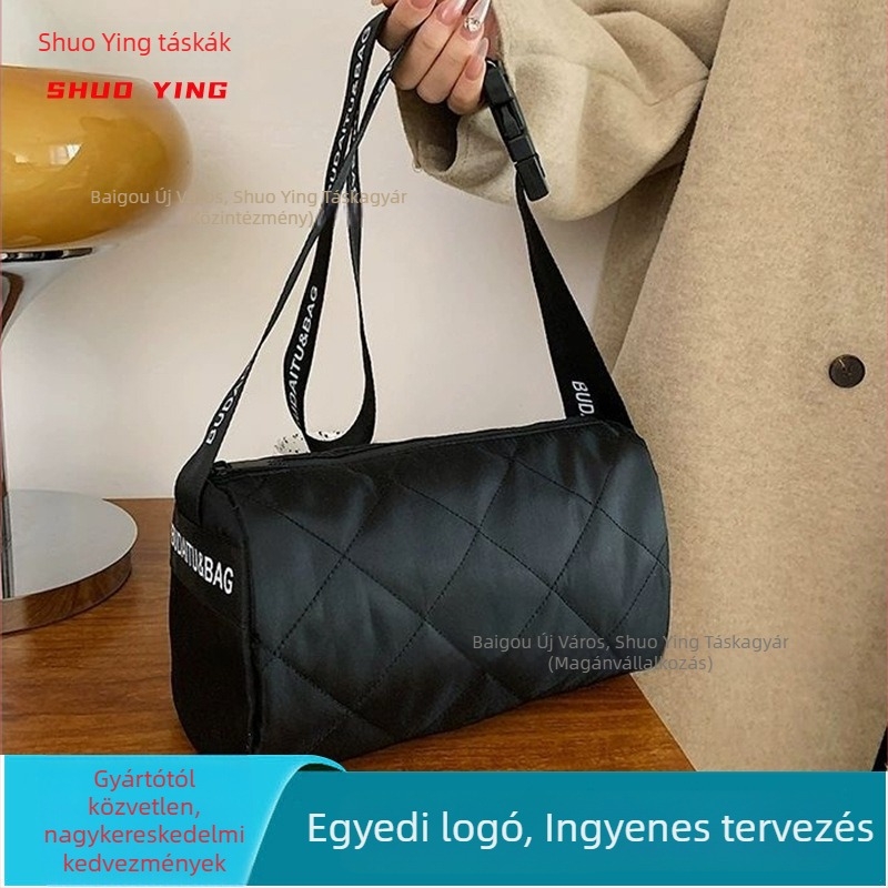 Férfi keresztbody táska – városi egyszerű stílus, nylon, mintázat betűkkel és quilting, poliészter bélés