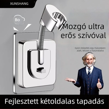 Zuhanyfej tartó, fúrás nélküli, ABS anyag, univerzális négypontos interfész