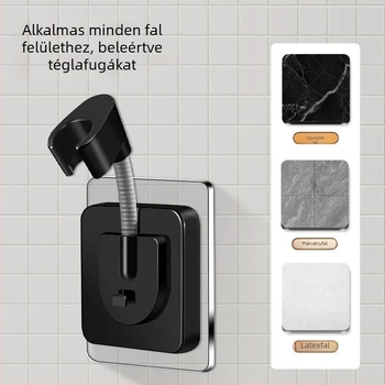 Zuhanyfej tartó, fúrás nélküli, ABS anyag, univerzális négypontos interfész