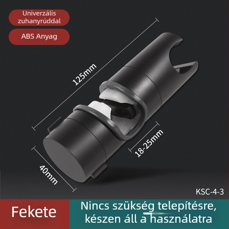 Fúrás nélküli zuhanytartó állítható emelőrúddal és csúszó hüvellyel – ABS, modell Punch-free shower bracket sliding sleeve hanger; rögzítés csíptetővel, 0–100°C, 1.6 MPa