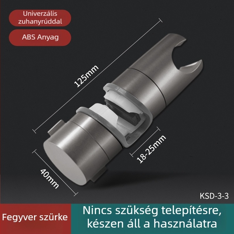 Fúrás nélküli zuhanytartó állítható emelőrúddal és csúszó hüvellyel – ABS, modell Punch-free shower bracket sliding sleeve hanger; rögzítés csíptetővel, 0–100°C, 1.6 MPa
