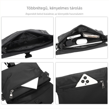 Férfi oldaltáska – street-trend stílus, nylon anyag, vízálló, terheléscsökkentő kialakítás, 10 hüvelykes laptop fér el, End&start