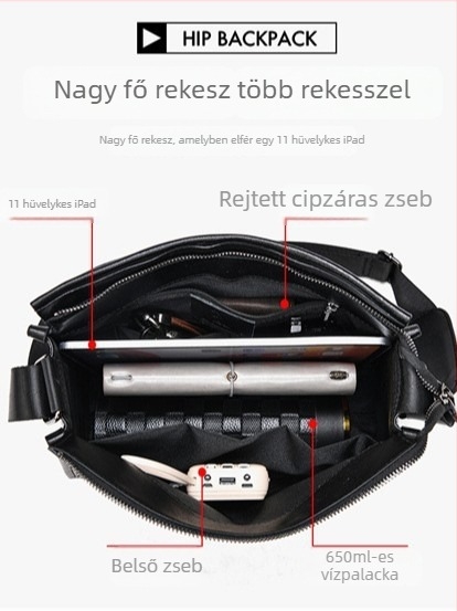Férfi váll- táska első réteg bőrből, koreai stílus, utazáshoz, Bonny Kangaroo