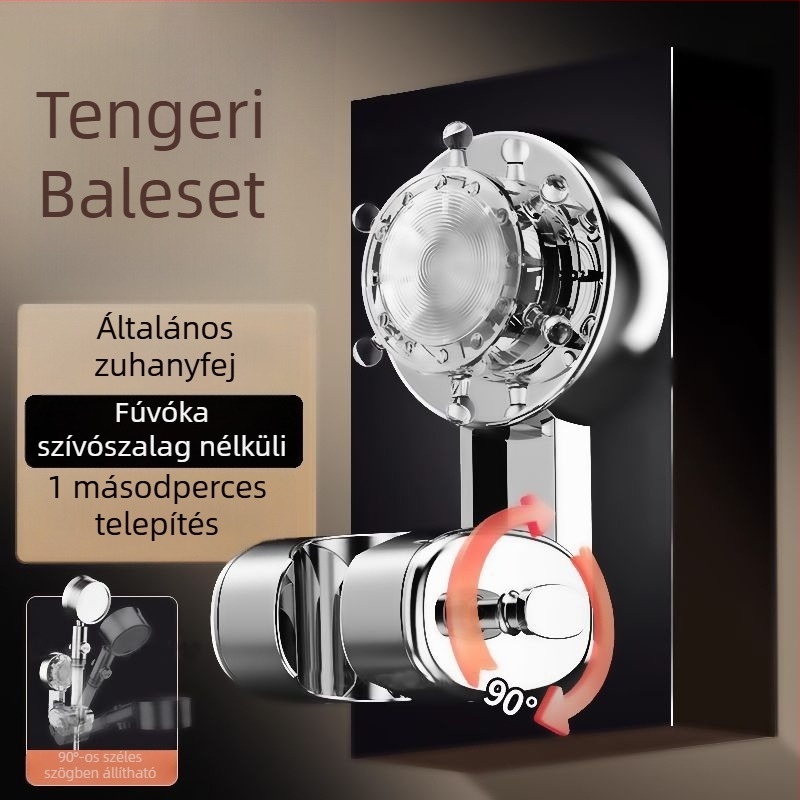 Zuhanyfej tartó szívóval, fúrás nélküli rögzítés, állítható XP01 — ABS, elektroplakolás, tartomány -20°C-tól 100°C-ig, nyomás 0,56 MPa