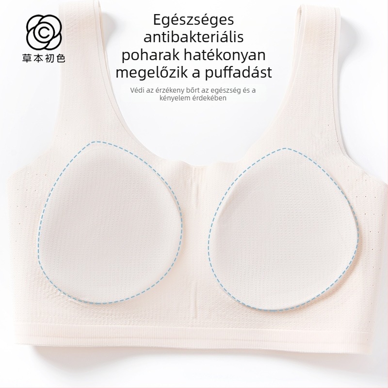 Lányoknak tervezett mellény-stílusú melltartó, nylonból, teljes kosár, vékony formázott kosár habbetéttel, rögzített dupla vállpántok, 12–15 éveseknek