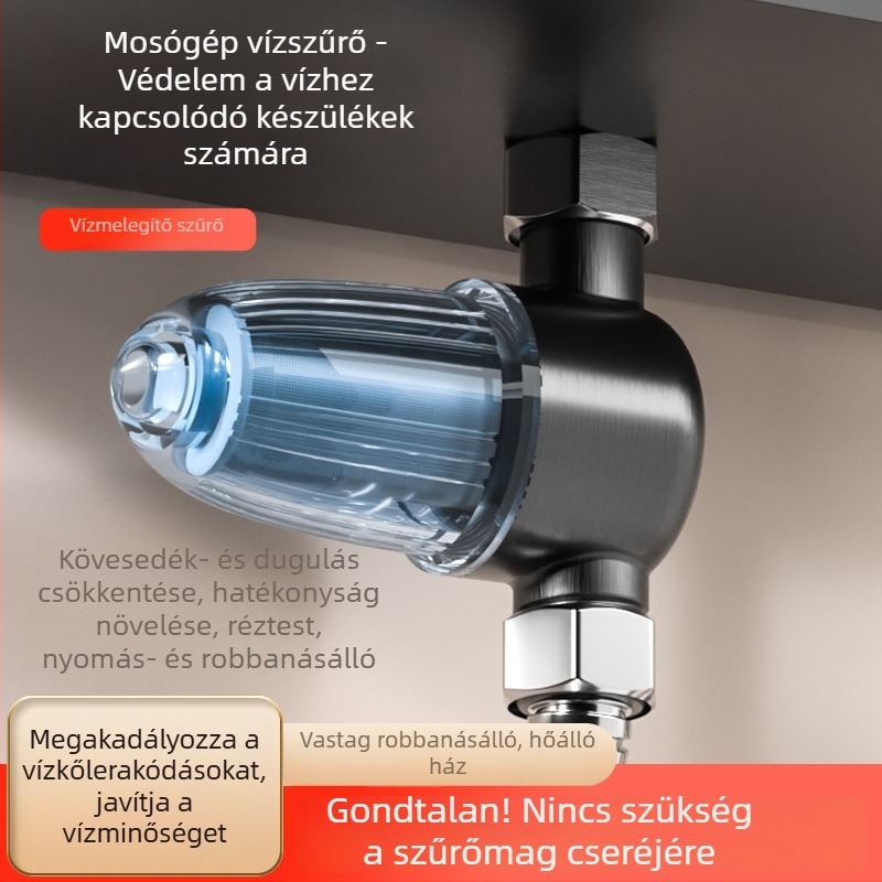 Boiler előszűrő, leszerelhető és mosható, BL-1019 modell, réz test + 316 rozsdamentes acél + PC, spirálos rögzítésű telepítés