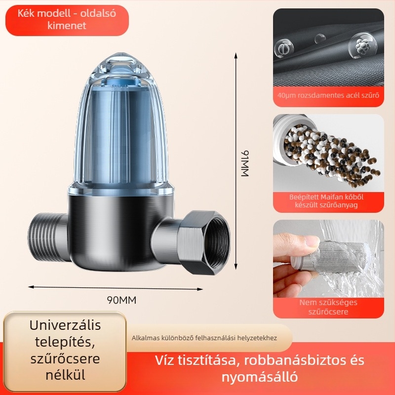 Boiler előszűrő, leszerelhető és mosható, BL-1019 modell, réz test + 316 rozsdamentes acél + PC, spirálos rögzítésű telepítés