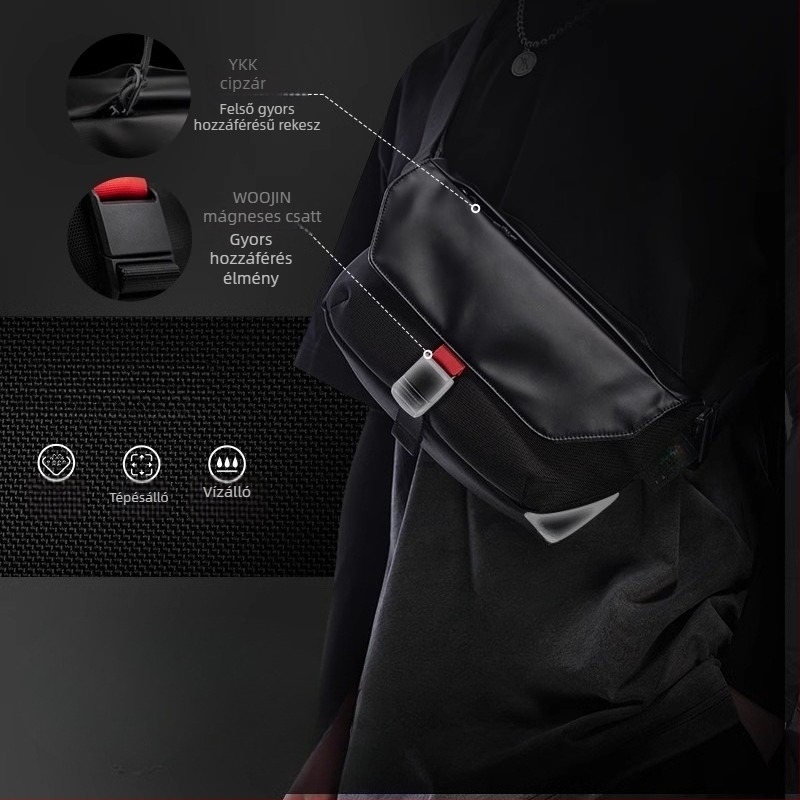 NOWTHAT férfi PVC-crossbody táska – vízálló, rendkívül könnyű, bővíthető