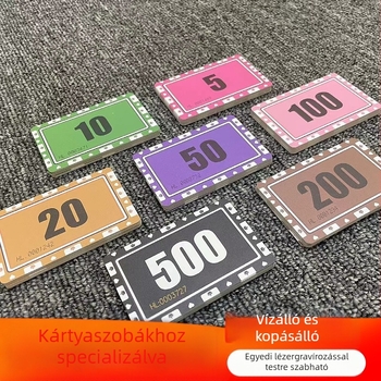 Többcélú műanyag chip-kártyák sakk- és társasjáték-termekbe, kopásálló és vízálló, melamin anyagból