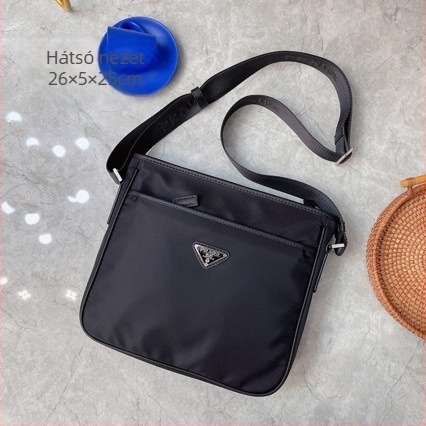 PRARR Férfiaknak való crossbody válltáska nylonból, belső nylon béléssel, uniszex design, lélegző, könnyű