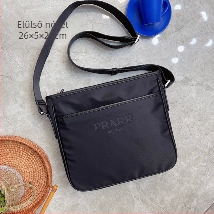PRARR Férfiaknak való crossbody válltáska nylonból, belső nylon béléssel, uniszex design, lélegző, könnyű