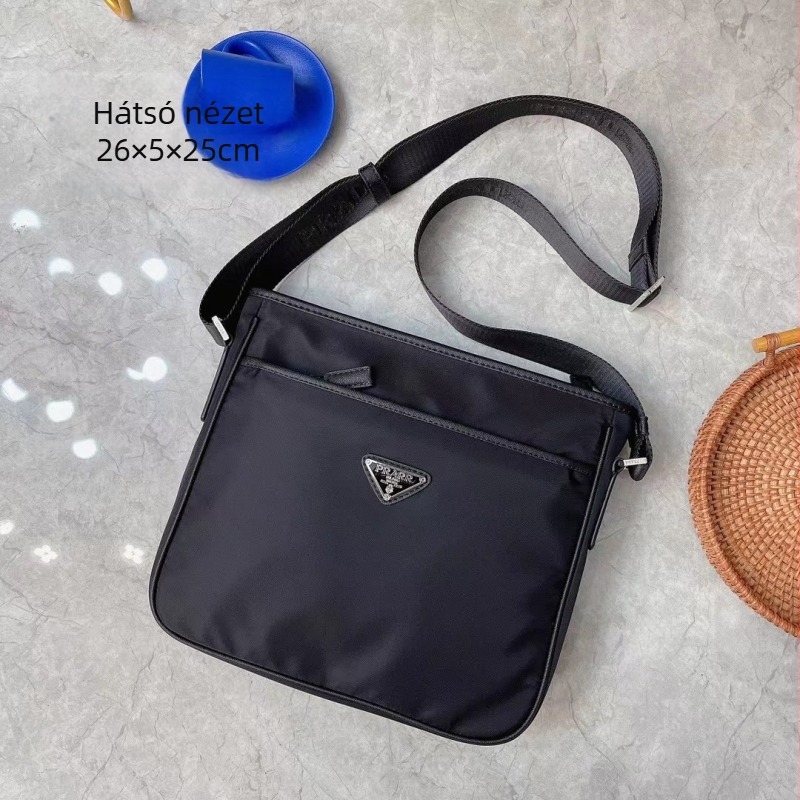 PRARR Férfiaknak való crossbody válltáska nylonból, belső nylon béléssel, uniszex design, lélegző, könnyű