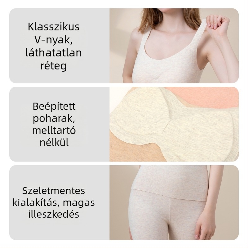 Női kasmír-selyem bársony mellény, antibakteriális termos felső melltartóval, kismamáknak és babáknak, dupla réteg