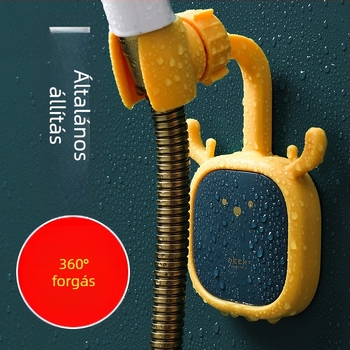 Zuhanyfej tartó, ragasztásos rögzítés (műanyag, modell 5222, modern minimalista stílus)