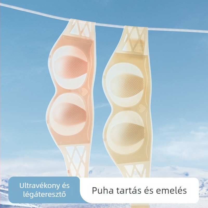 Női pánt nélküli, puha tartású melltartó, kosarai nyuszi-fül formájúak, csúszásmentes bandeau, ultra vékony, vezeték nélküli