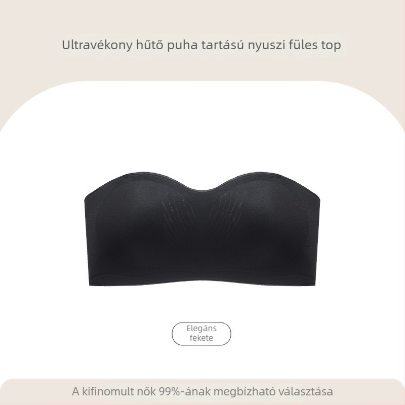 Női pánt nélküli, puha tartású melltartó, kosarai nyuszi-fül formájúak, csúszásmentes bandeau, ultra vékony, vezeték nélküli