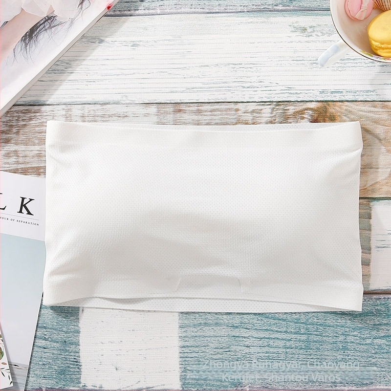 Váll nélküli melltartó Ice Silk anyagból, seamless, légáteresztő, 3/4 kosár, vékony formázott kosár