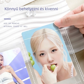 Vastagított kártyaalbum kilenc mezős belső oldalakkal képeslapok és jegyek tárolására