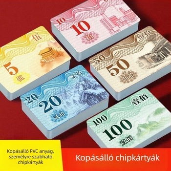 Melamin chip kártyák, vízálló, vastított kivitel, sakk- és kártyaszobákhoz