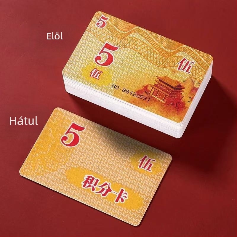 Melamin chip kártyák, vízálló, vastított kivitel, sakk- és kártyaszobákhoz