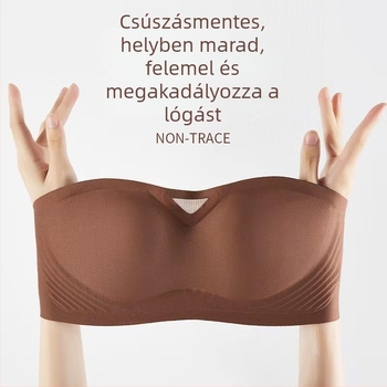 Váll nélküli csőtop melltartó - csúszásmentes, hátul varrat nélküli formázás, 1/2 kosár, vékony formázott kosár, anyag: spandex (fő és bélés 30–50%)