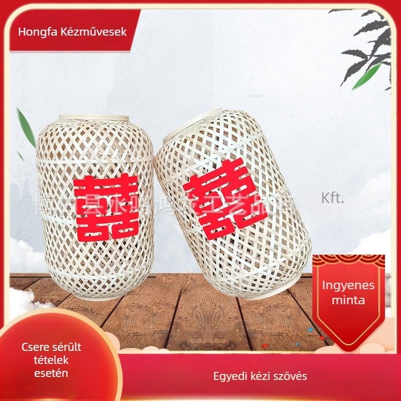 Lámpa bambuszból, rattan kivágott mintázattal, modern minimalista stílus, dekorációhoz szállodák és éttermek részére