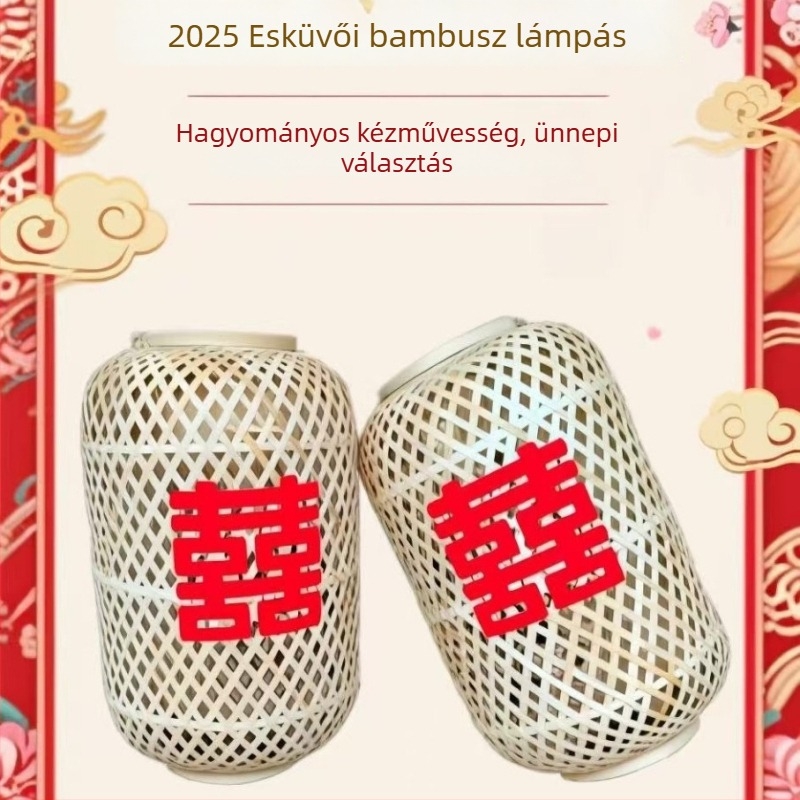 Lámpa bambuszból, rattan kivágott mintázattal, modern minimalista stílus, dekorációhoz szállodák és éttermek részére