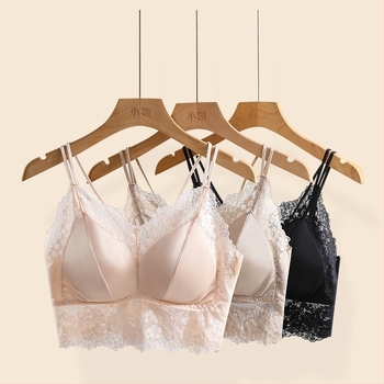 Ice Silk nejlon wrap melltartó, 3/4 kosár, vékony formázott kosár, spagetti pántok, kereszt-hátsó, push-up, légáteresztő