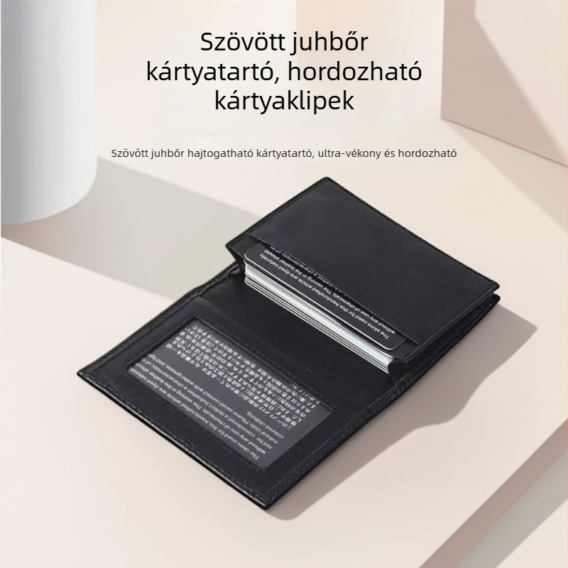 Szövött báránybőrből készült kártyatartó, uniszex, városi egyszerű stílus, kockás mintázat, légáteresztő anyag