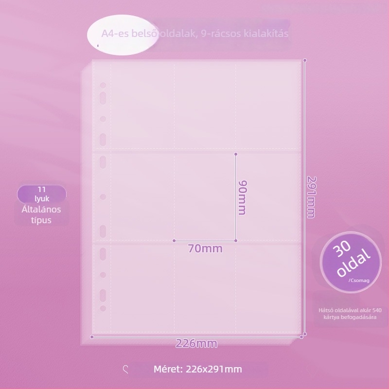 Gyerekeknek készült fotóalbum, PP borítású, laza kötésű (loose-leaf), nyomtatott logó, testreszabható feldolgozás