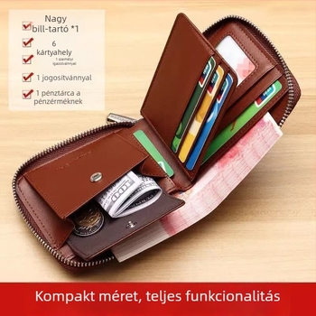 Férfi pénztárca - PU anyag, nagy kapacitás, jogosítvány kártya tartó, retro többfunkcionális stílus, tavasz 2025