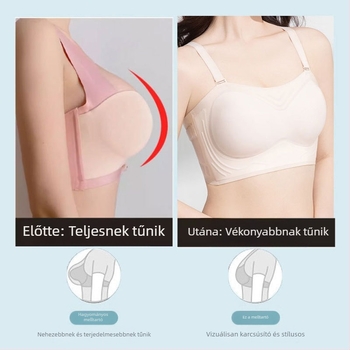 Ultra vékony, lélegző, varrat nélküli, vállpánt nélküli pluszméretű női melltartó, feszességet megőrző, láthatatlan ice silk top