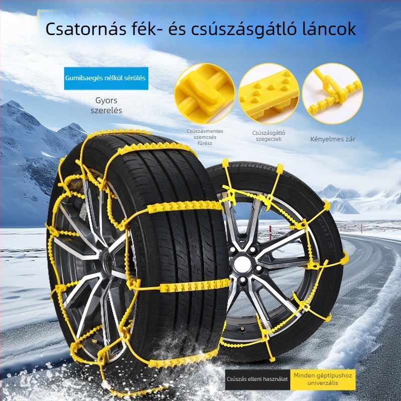 Gumi csúszásgátló segédeszköz autóhoz LT-240815; illeszkedik a 215–285 mm gumikhoz; általános használat; 60 g