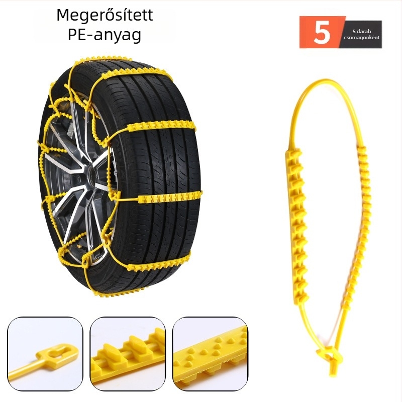 Gumi csúszásgátló segédeszköz autóhoz LT-240815; illeszkedik a 215–285 mm gumikhoz; általános használat; 60 g