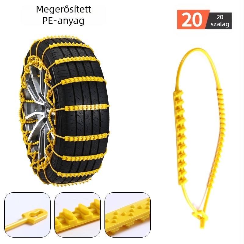 Gumi csúszásgátló segédeszköz autóhoz LT-240815; illeszkedik a 215–285 mm gumikhoz; általános használat; 60 g