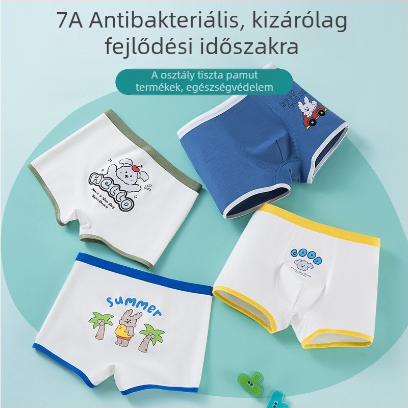 Pamut fiúknak boxer briefs – 95% pamut, 5% elastán, A osztály