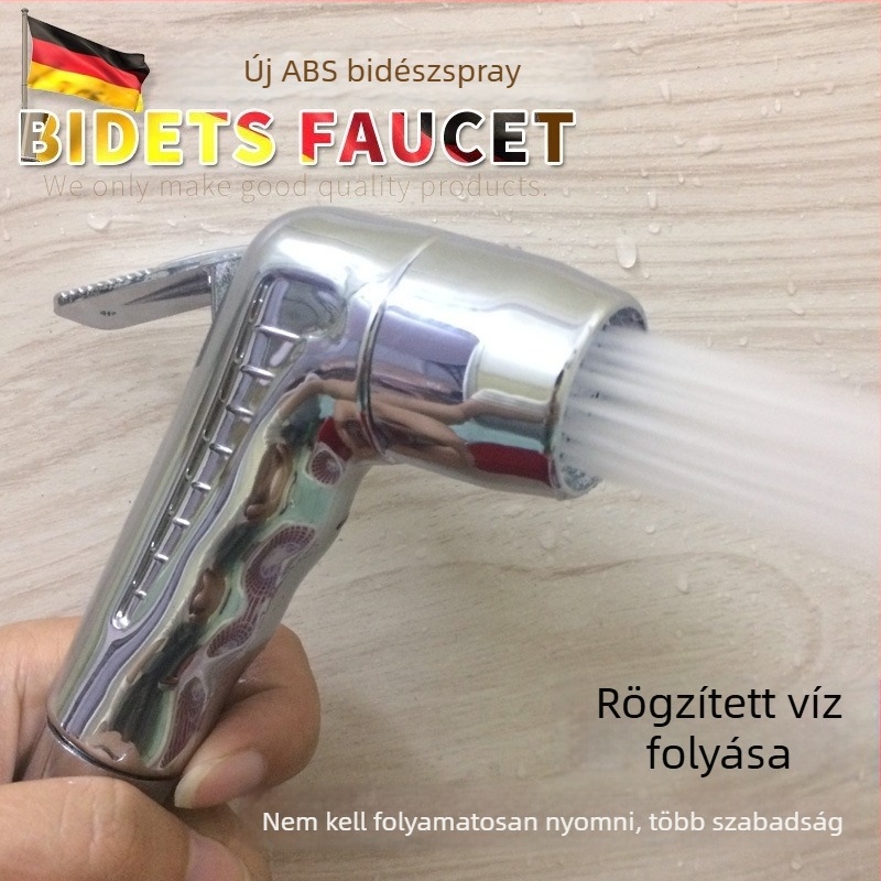 Kézi bidé zuhanyspray, ABS műanyagból, nyomásmentes modell, esőhatású vízsugár, egyszerű telepítés, elektroplakált felület