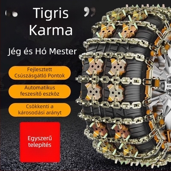 Tiger Claw Field Chain hólánc minden járműhöz, acélból, 165–275 mm kerékabroncsokra illeszkedik, 2000 g tömeg