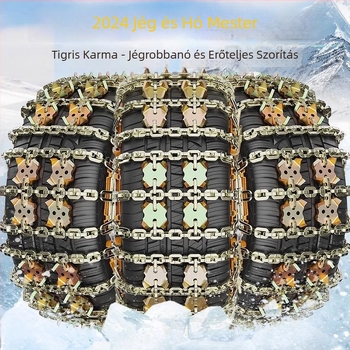 Tiger Claw Field Chain hólánc minden járműhöz, acélból, 165–275 mm kerékabroncsokra illeszkedik, 2000 g tömeg