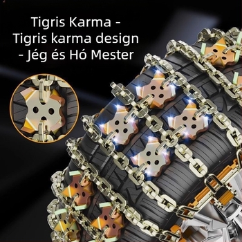 Tiger Claw Field Chain hólánc minden járműhöz, acélból, 165–275 mm kerékabroncsokra illeszkedik, 2000 g tömeg