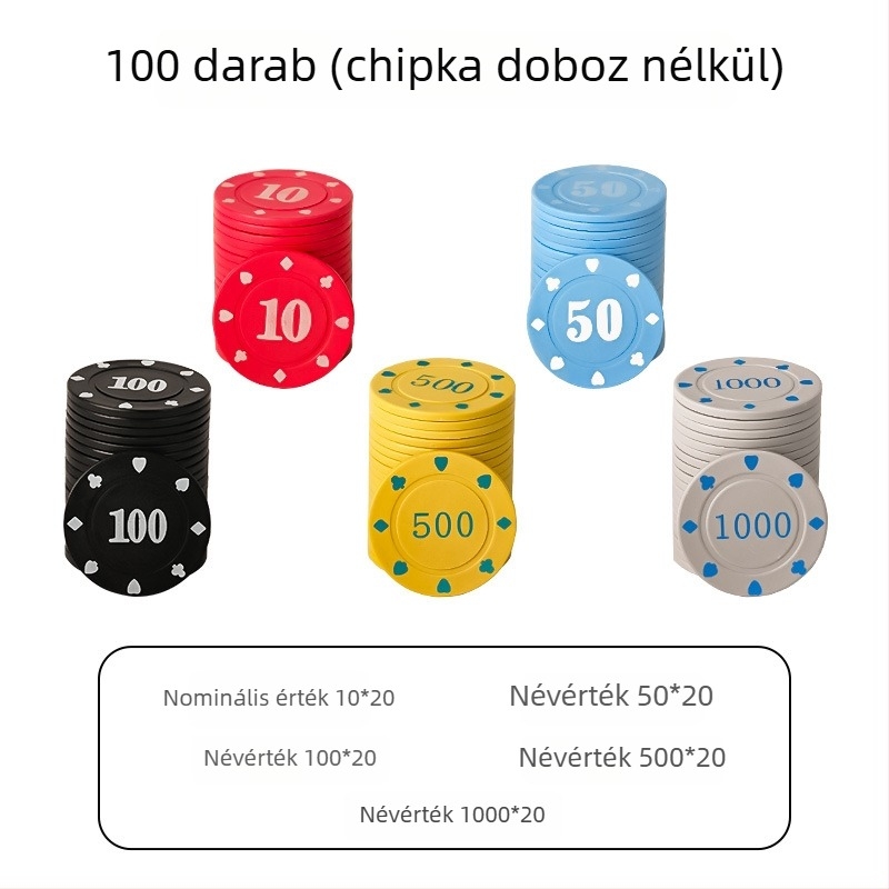 Chipok Mahjong- és játékszobákhoz - Texas Hold'em póker chip, PS műanyag, márka Bairuo, kód 222, eredet Ningbo, Zhejiang