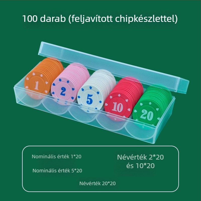 Chipok Mahjong- és játékszobákhoz - Texas Hold'em póker chip, PS műanyag, márka Bairuo, kód 222, eredet Ningbo, Zhejiang
