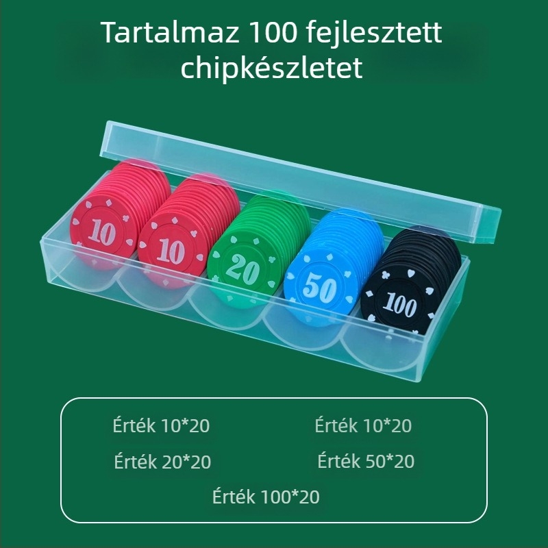 Chipok Mahjong- és játékszobákhoz - Texas Hold'em póker chip, PS műanyag, márka Bairuo, kód 222, eredet Ningbo, Zhejiang