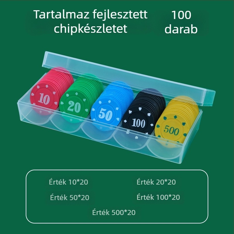 Chipok Mahjong- és játékszobákhoz - Texas Hold'em póker chip, PS műanyag, márka Bairuo, kód 222, eredet Ningbo, Zhejiang