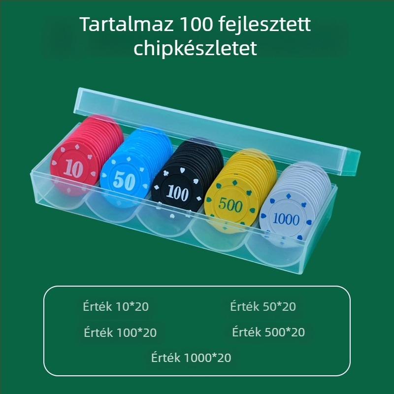 Chipok Mahjong- és játékszobákhoz - Texas Hold'em póker chip, PS műanyag, márka Bairuo, kód 222, eredet Ningbo, Zhejiang
